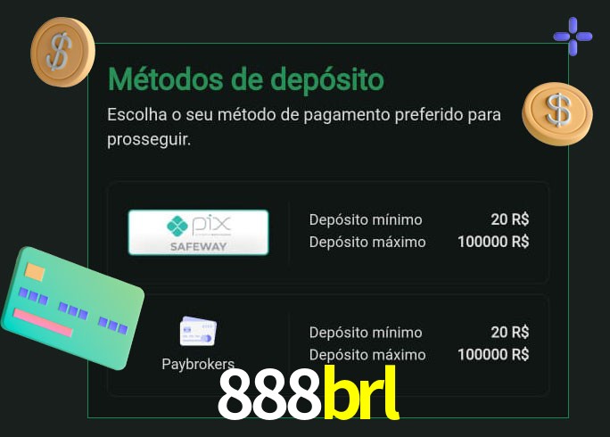 O cassino 888brl oferece uma grande variedade de métodos de pagamento